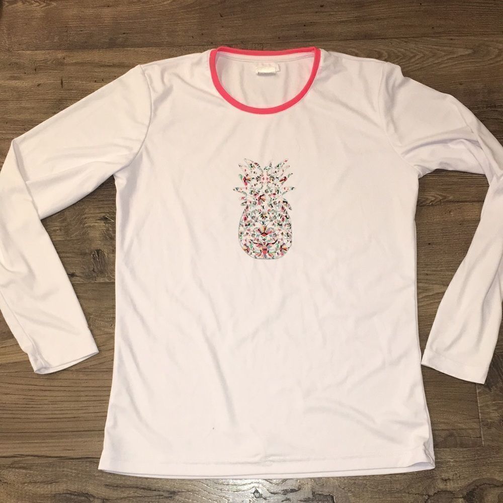 Stretch ls Rashie Rashguard low neck pineapple top